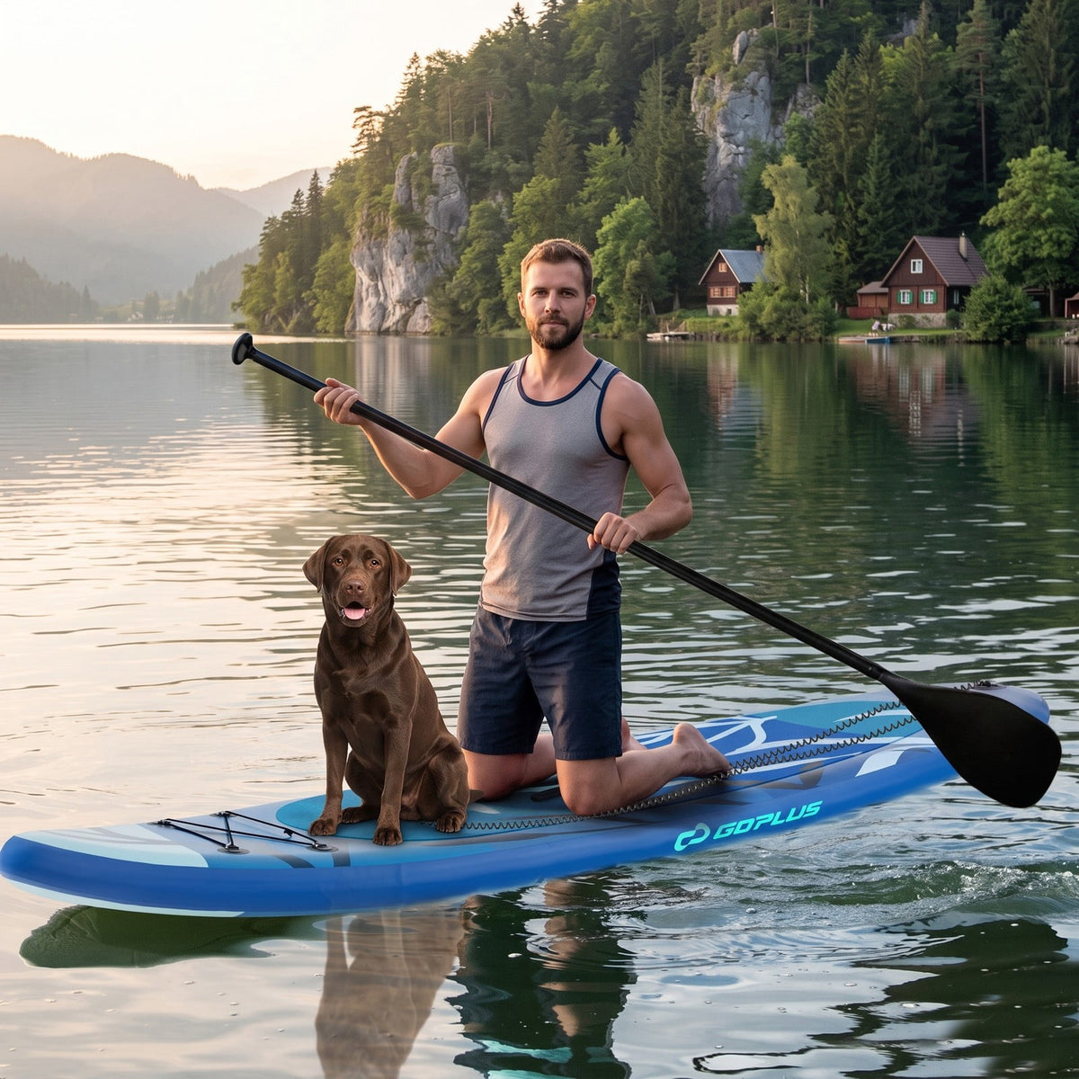 Airfind Inflatable Stand Up Paddle Board with Triple Fins Backpack and Aluminum Hand Pump for Adults and Beginners, Blue