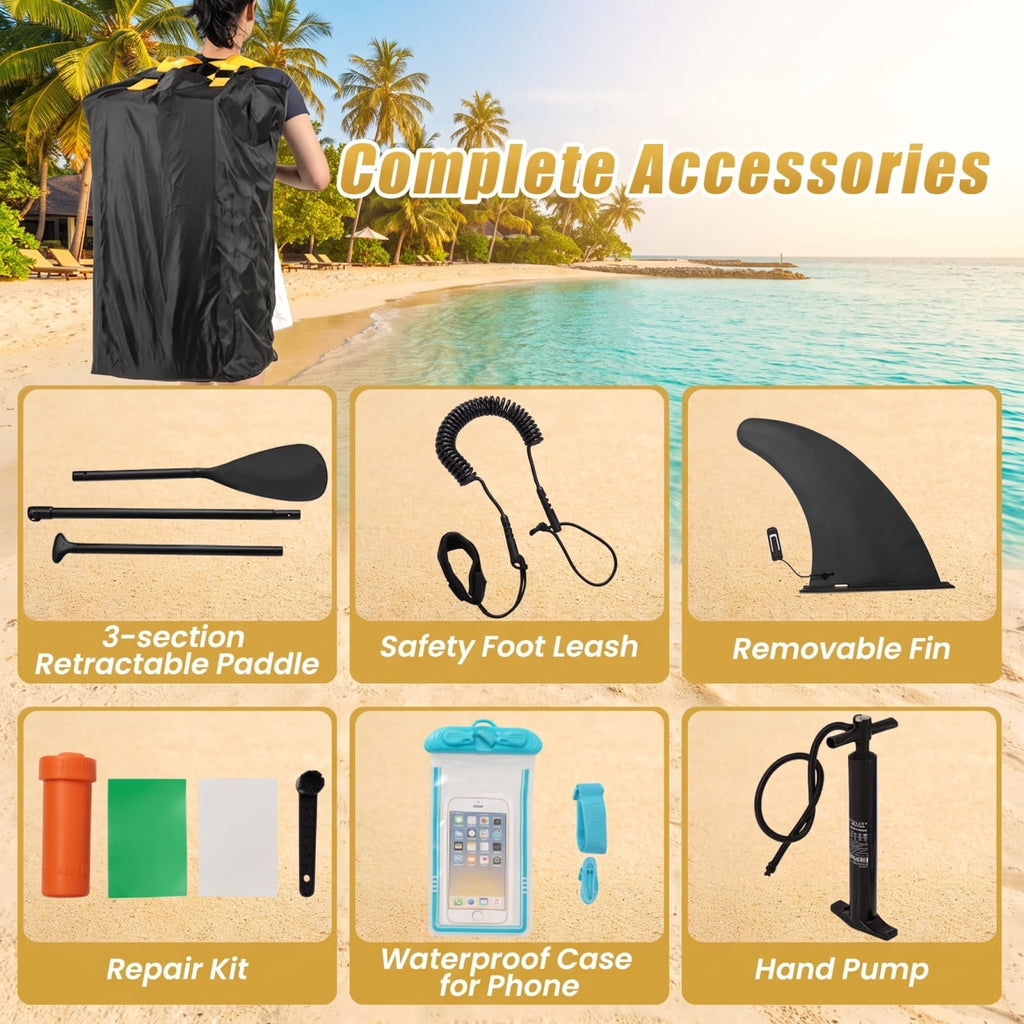 Airfind 11 Feet Premium Inflatable Stand Up Paddle Board with Adjustable Paddle Pump and Backpack for Youth and Adults, Multicolor