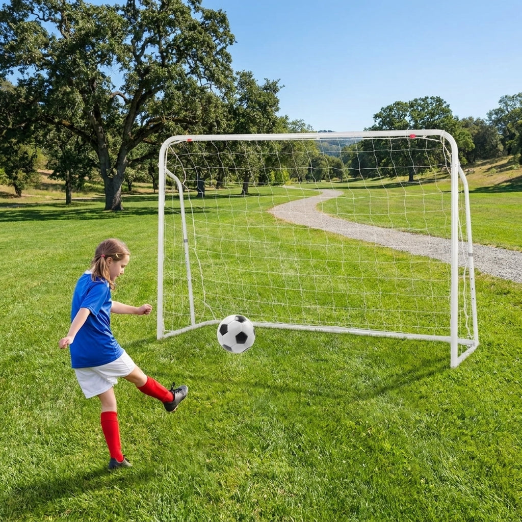 Airfind 2-in-1 Soccer Rebounder Goal with Adjustable Height, White
