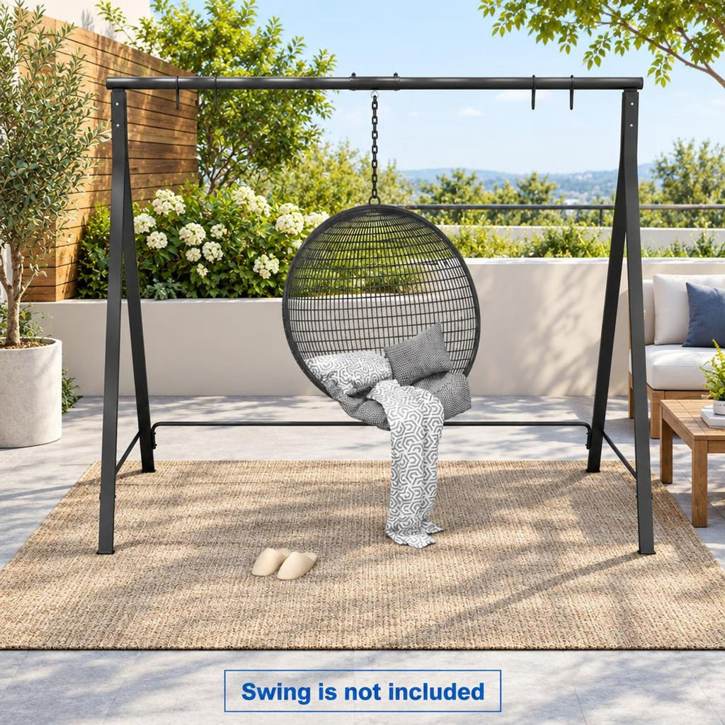 Airfind Patio Metal Swing Stand with A-Shaped Structure, 350 lbs Capacity, Metal Frame, 83 x 45 x 69 Footprint, Black