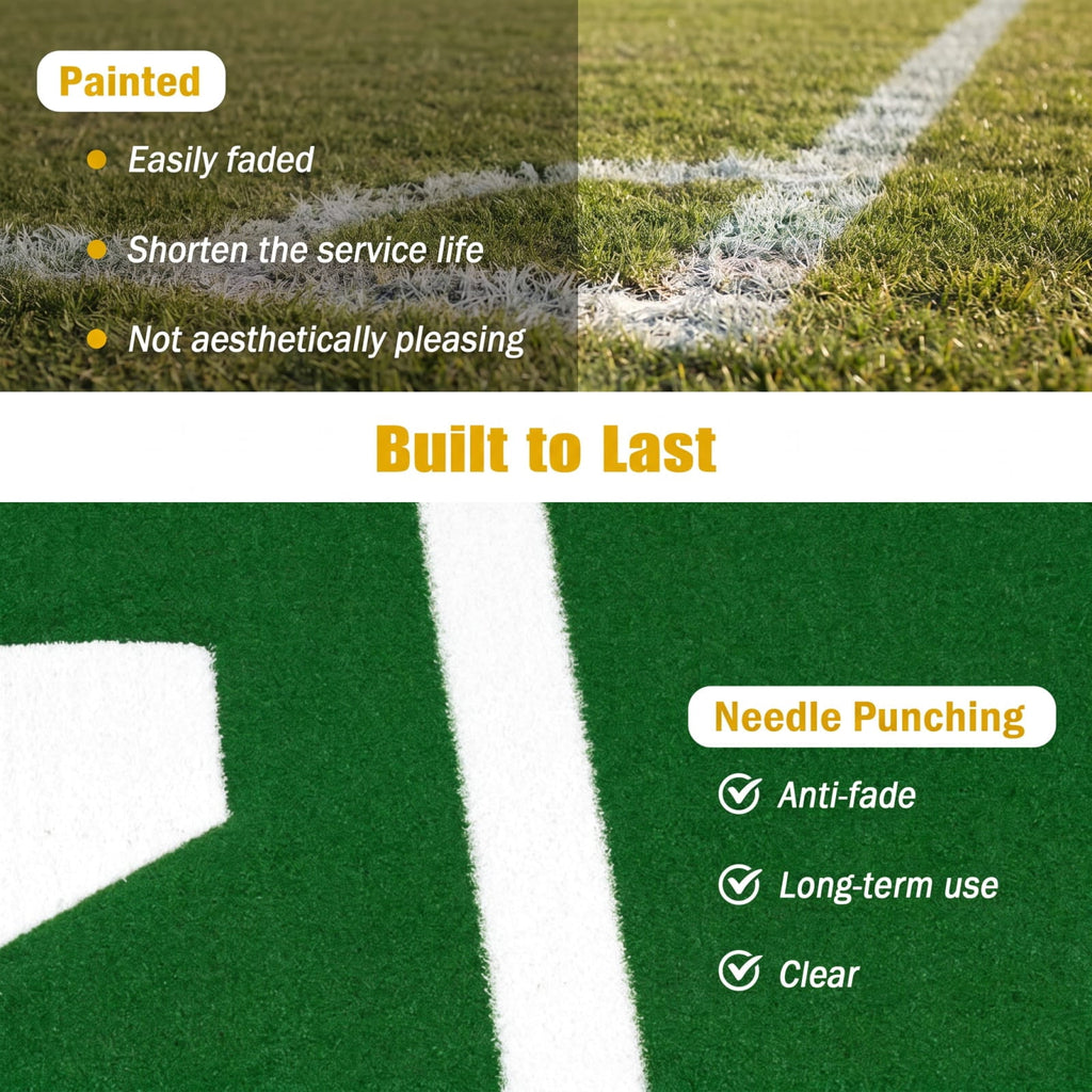 Airfind Softball Pitching Mat 10 x 3 Feet Softball Training Aid with Turf Surface and Pitching Plate and Carry Strap, Green