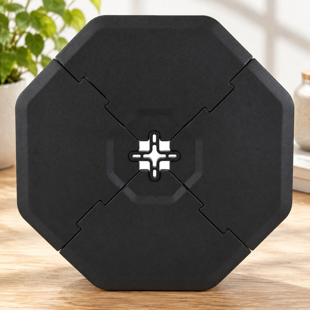 Airfind 4 Pieces Patio Cantilever Offset Umbrella Weights Base Plate Set, PE Frame, 41 Inch x 41 Inch x 5.5 Inch (L x W x H) Each plate Footprint, Black