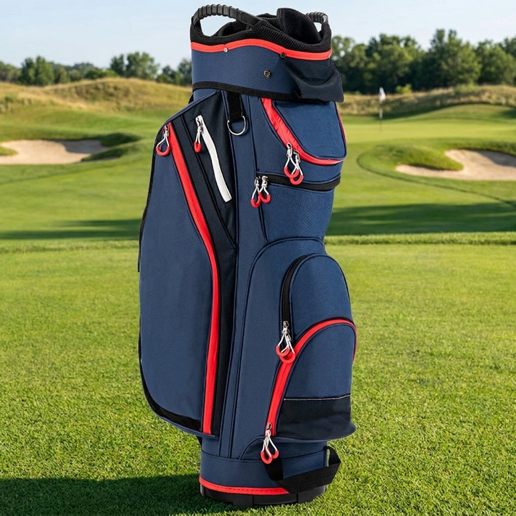 Airfind 14-Way Golf Cart Bag with Insulated Cooler Pocket and 10 Storage Pockets for Sports Equipment and Cold Drinks, Navy