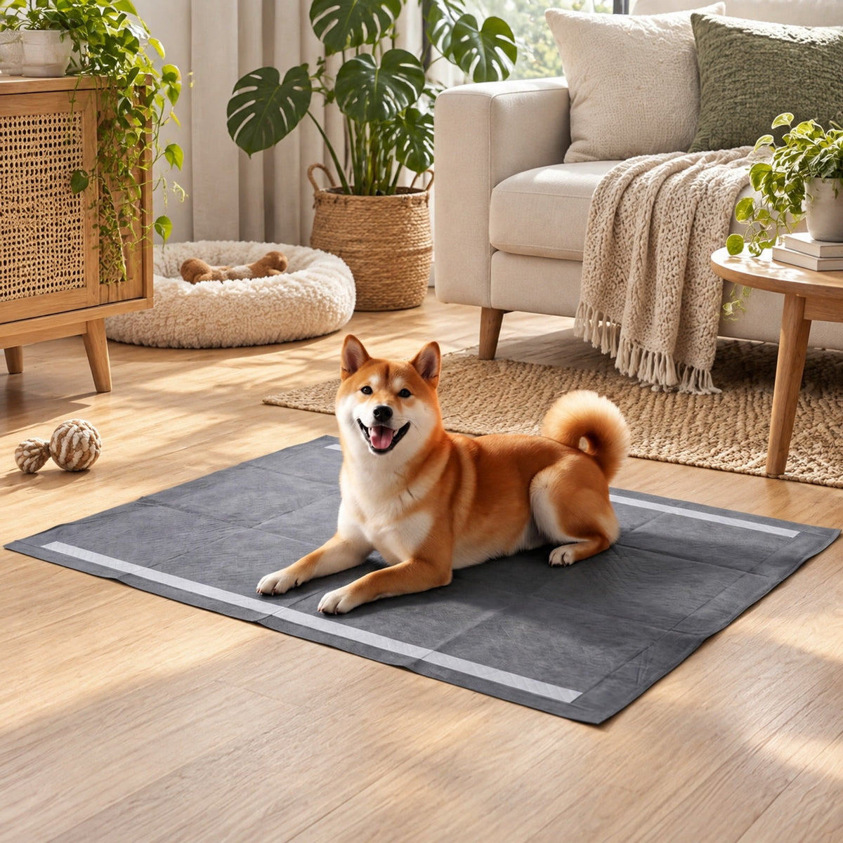 Airfind 35.5 x 24 Charcoal Dog Pee Pads 6-Layer for Dogs, Non-woven Fabric Fluffy Pulp PE Film Absorbent Tissue Pee Frame, Black