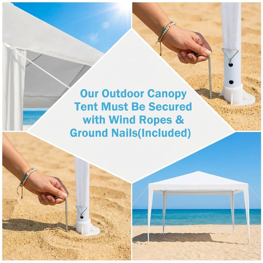 Airfind 10ftx30ft Party Canopy Tent, 5 Sidewalls, White