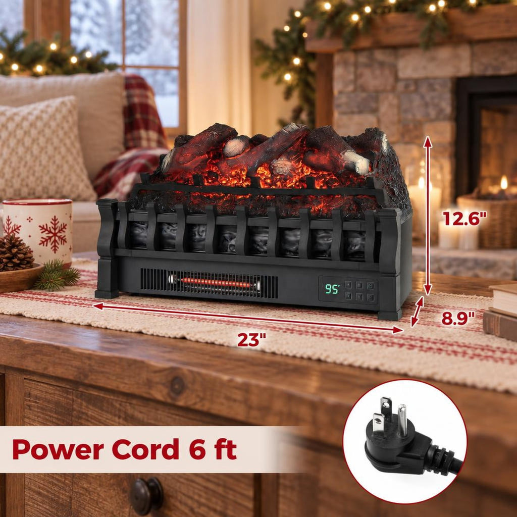 Airfind Infrared Quartz Electric Fireplace with Adjustable 3D Flame Colors and Overheat Protection, Metal ABS Resin Frame, Black