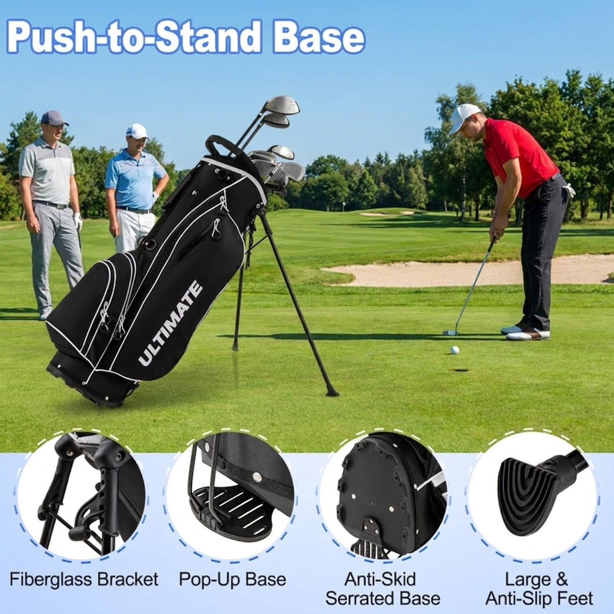 Airfind Right-Handed Golf Club Set for Adults with 11 Pieces Including a Titanium Driver and Stainless Irons Plus Putter and Premium Stand Bag as a Complete Golf Club Set, Dark