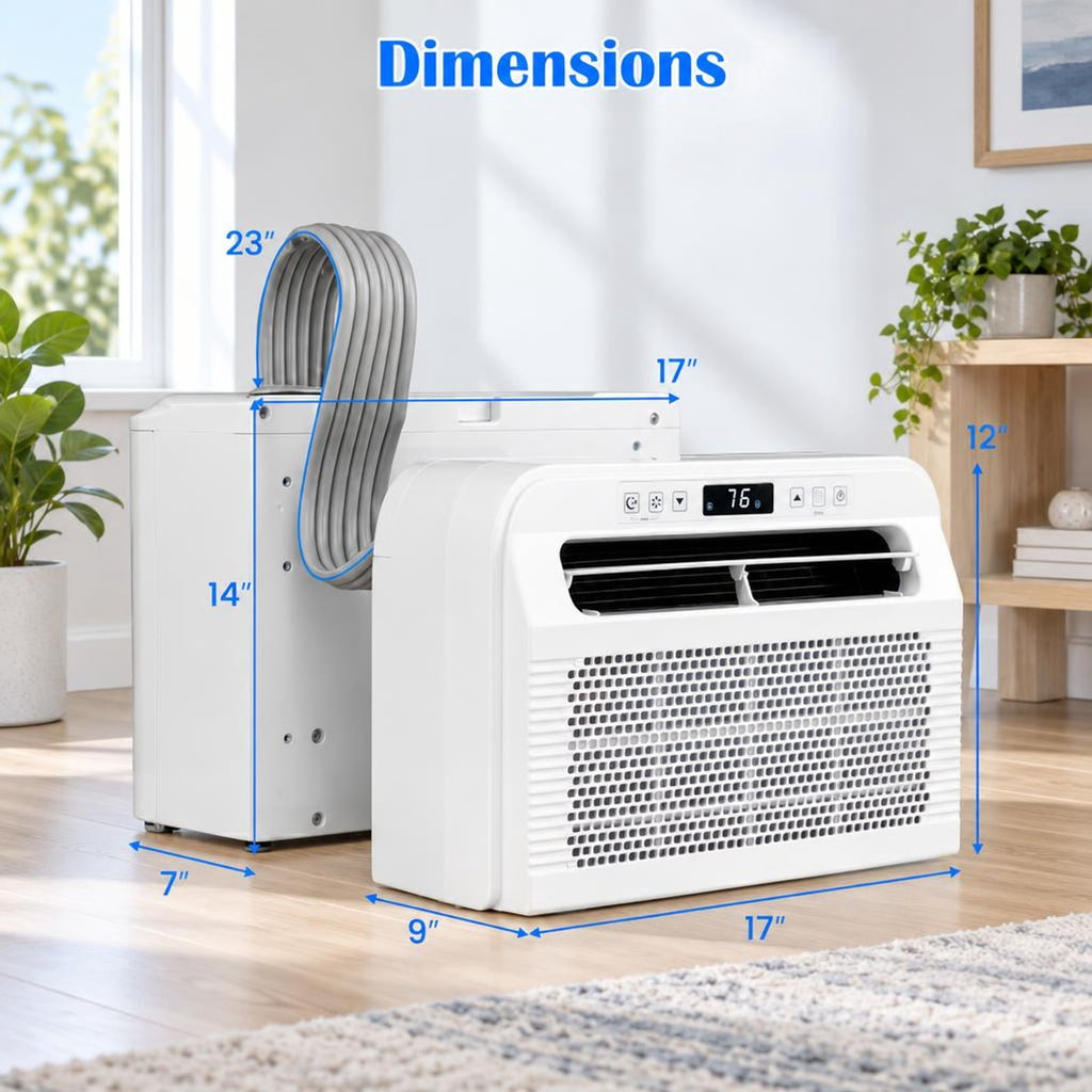 Airfind 6500 BTU Window AC Unit with WiFi APP Voice Control 24H Timer and Quiet Operation, ABS PSA Frame, 17 x 7 x 14 Footprint, White
