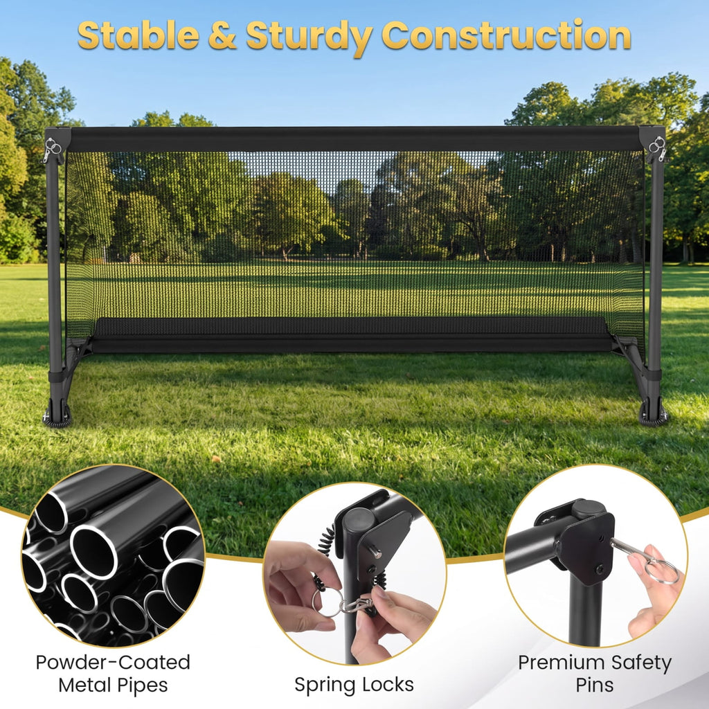 Airfind Portable Pop Up Soccer Goal for Kids with Heavy Duty Metal Frame and Ground Stakes for Backyard Training and Outdoor Practice, Black