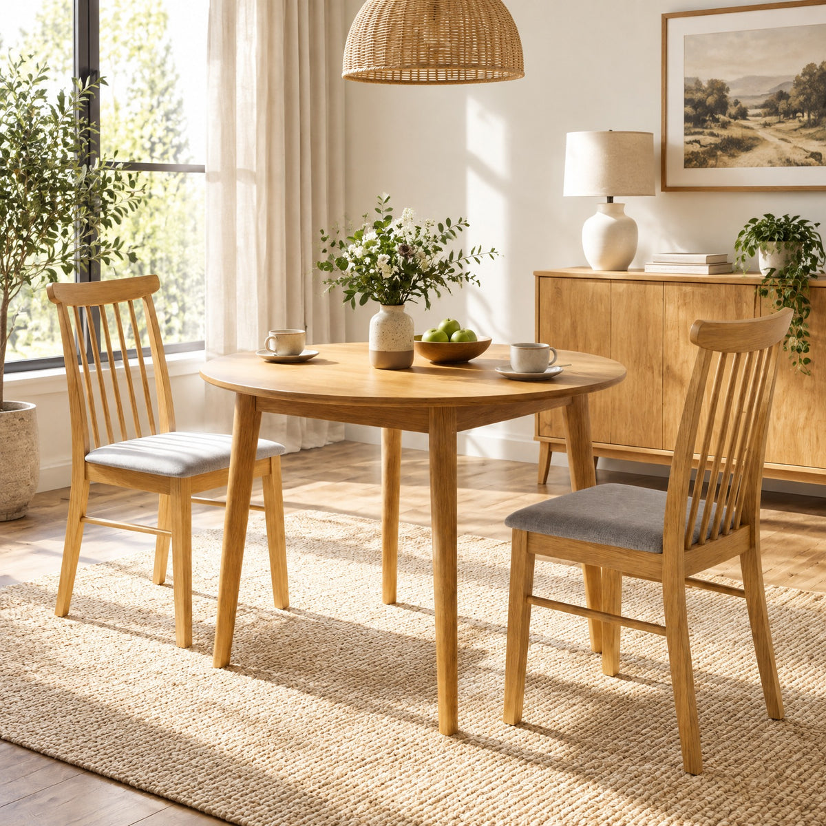 Airfind Dining Chairs Set of 4 Fabric Upholstered Kitchen Armless Chairs with Rubber Wood Frame, 330 lbs Capacity, 18 x 21 x 36 Footprint