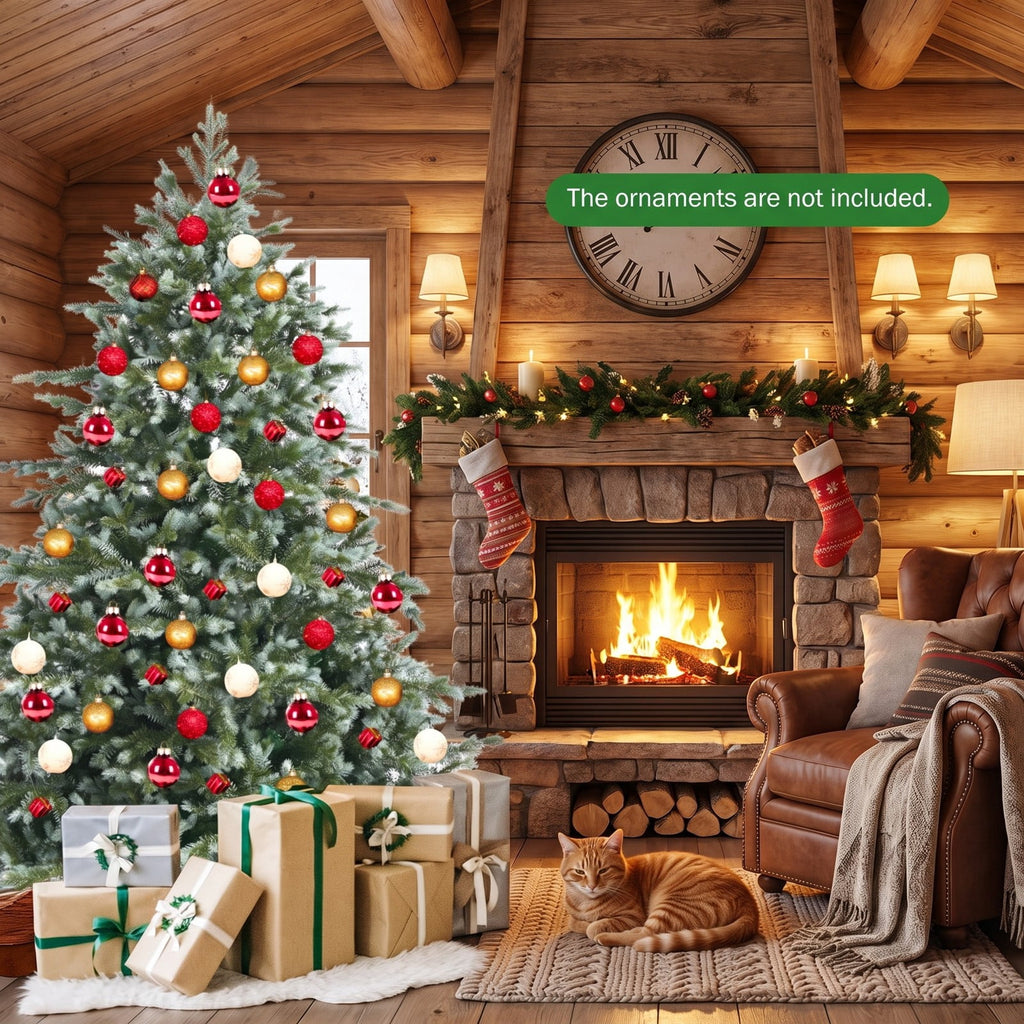Airfind 6 Feet Artificial Christmas Spruce Hinged Tree, New PVC New PE metal Frame, 4.6 x 6 Footprint, Green