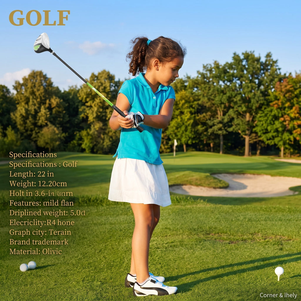 Airfind Junior Complete Golf Club Set for Kids Ages 8-10, Right Handed Youth Golf Clubs with Stand Bag, Rain Hood, Driver, Irons and Putter, Green