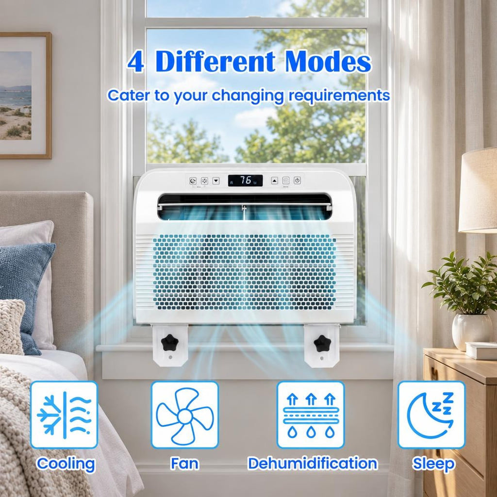 Airfind 6500 BTU Window AC Unit with WiFi APP Voice Control 24H Timer and Quiet Operation, ABS PSA Frame, 17 x 7 x 14 Footprint, White