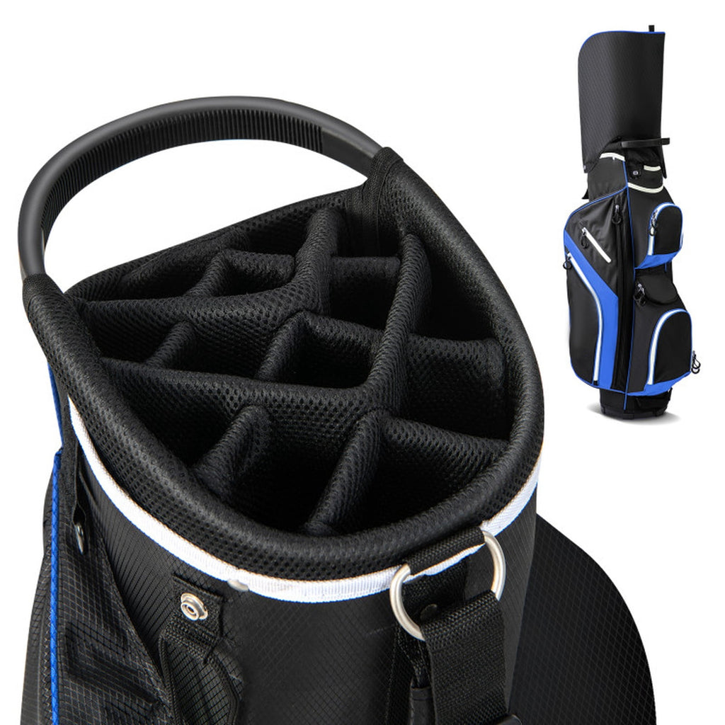 Airfind 14-Way Cart Bag with Rain Hood, Towel Ring and 9 Zippered Pockets, Blue