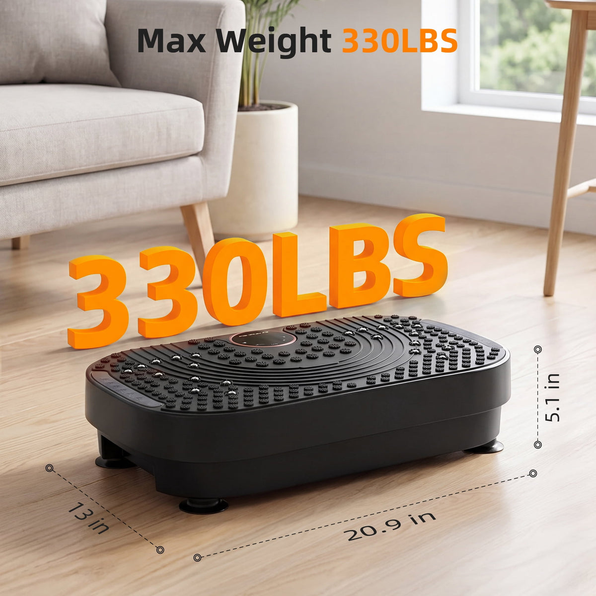 Airfind Vibration Plate Exercise Machine,Whole Body Vibration Platform with Bluetooth Speaker,LED Display and Remote Control,2 Resistance Bands,Home Fitness Trainer,Black