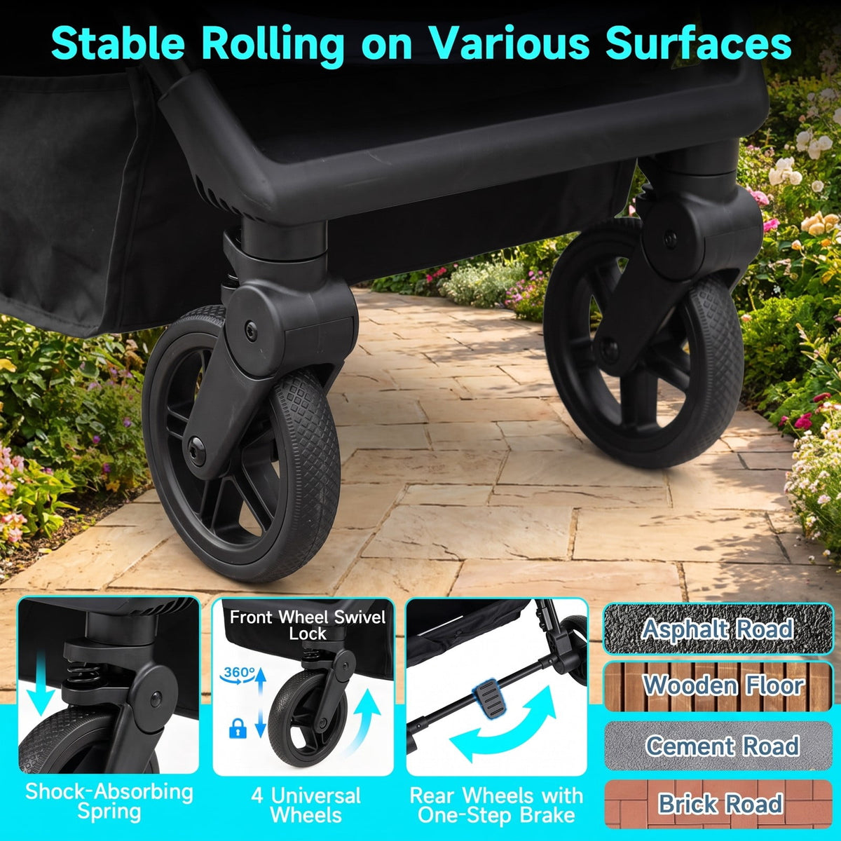 Airfind Lightweight Baby Stroller with One-Hand Folding and Adjustable Canopy for Toddlers, 50 lbs Capacity, Metal Aluminum Fabric Frame, Blue