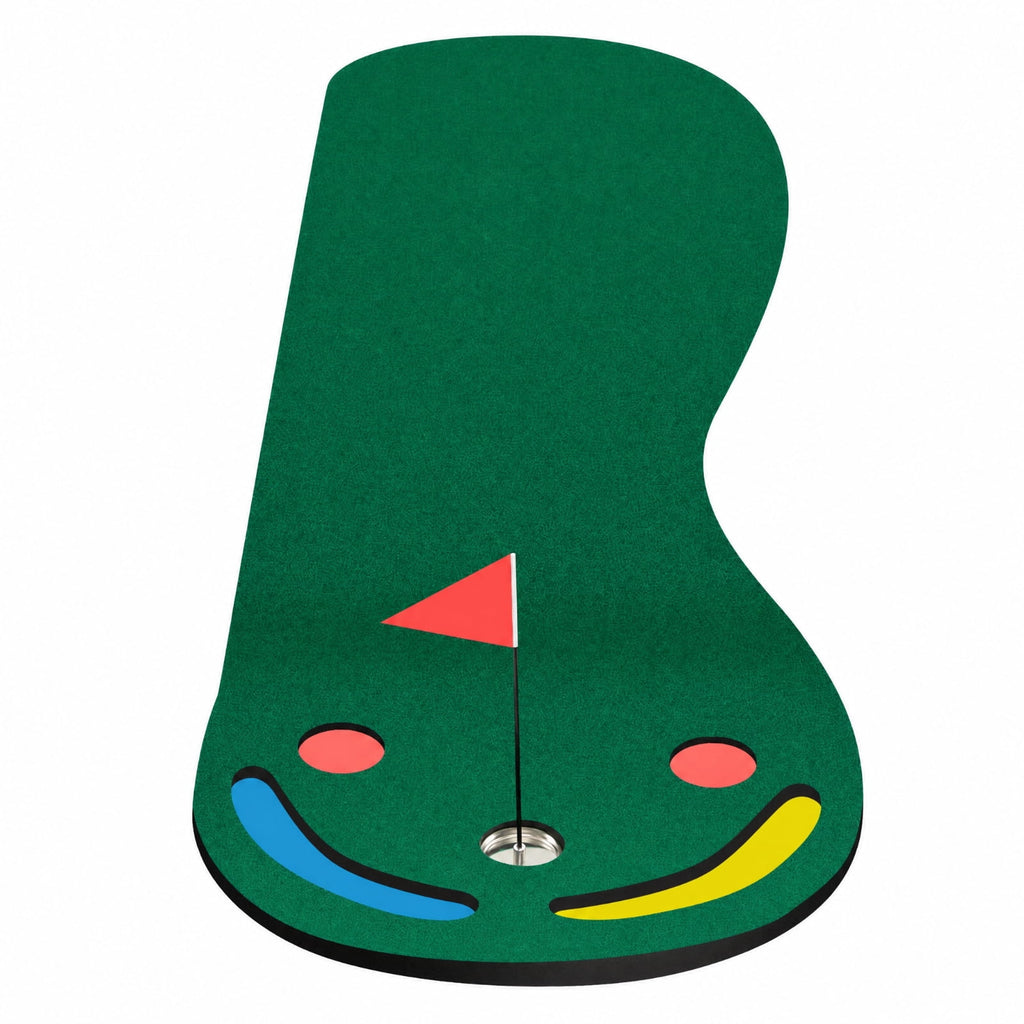 Airfind Golf Putting Green Set for Indoor Outdoor Use, Practice Putting Mat with Training Cup Flag and Ball Ramp for Home Office