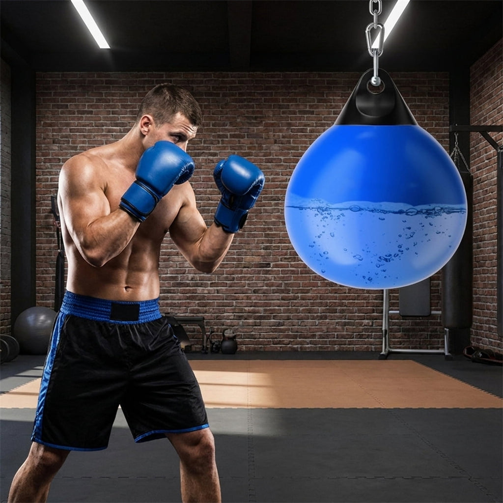 Airfind Freestanding Punching Bag for Adults with Strong Suction Base and Adjustable Height 47 to 63 Inch and Spring Stand and Boxing Gloves for Home Training, Blue
