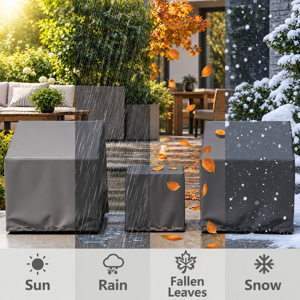 Airfind Patio Furniture Covers Waterproof Outdoor Conversation Covers for 3 Pieces Bistro Set, Polyester PU Frame, 32 x 30 x 24.5 Footprint, Gray