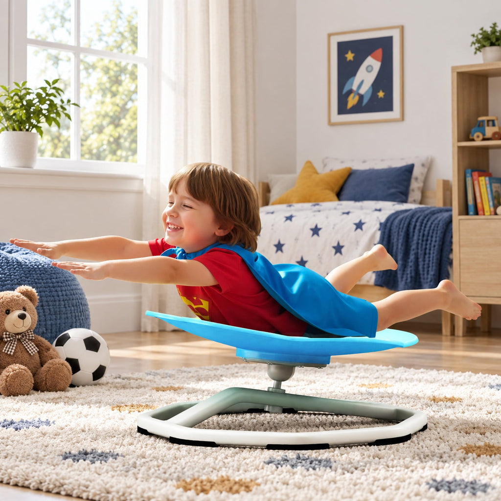 Airfind Kids Sensory Swivel Chair Cat Claw 360° Spinning Chair with Non-Slip Metal Base, 220 lbs Capacity, PP Metal Frame, Blue