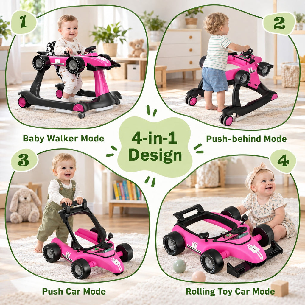 Airfind 4-in-1 Foldable Activity Push Walker with Adjustable Height, 25 lbs Capacity, PP polyester sponge Frame, 29 x 24 x 20/21/22 Footprint