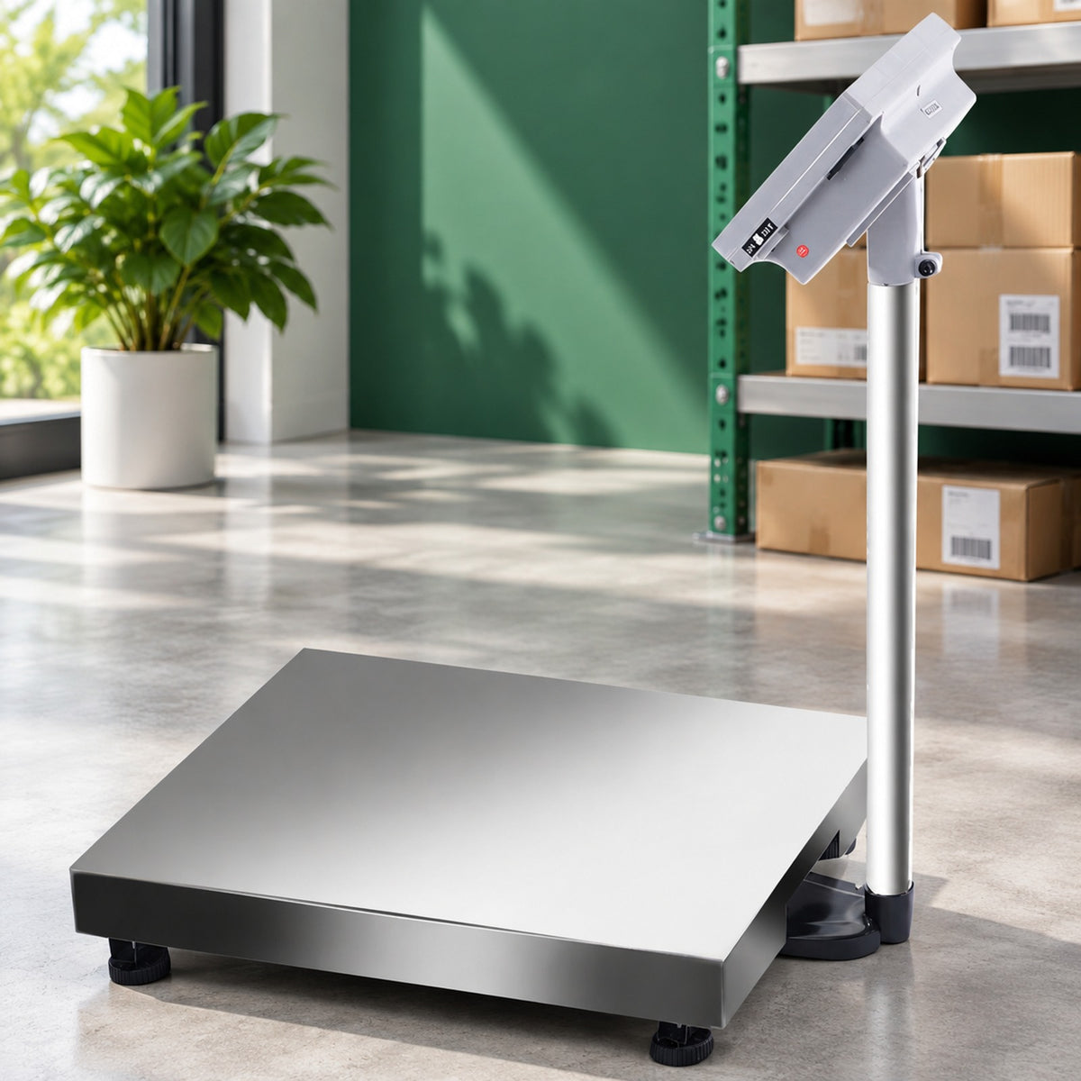 Airfind 660 lbs Weight Computing Digital Floor Platform Scale, Stainless steel Display Frame, Silver Platform