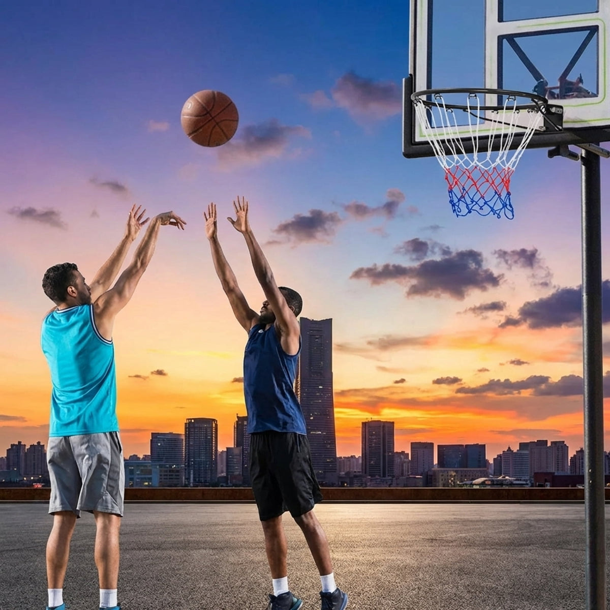 Airfind 18 In Basketball Rim Replacement with Net-Black