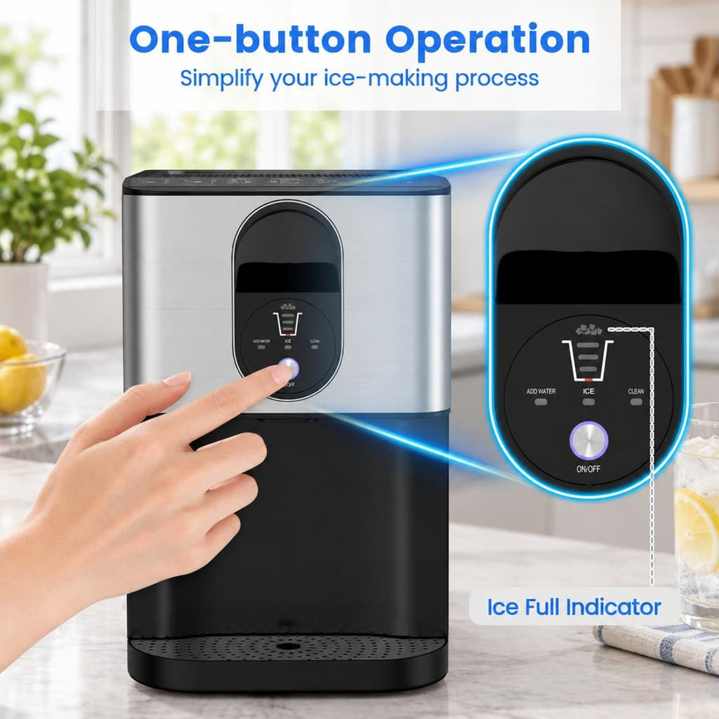 Airfind Self Dispensing Nugget Ice Maker Countertop with Soft Chewable Pellet Ice Cubes, Silver, 15 mins fast ice making for high efficiency