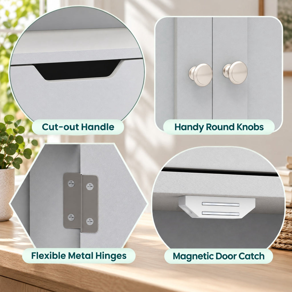 Airfind Bathroom Storage Cabinet with Drawer and Shelf Floor Cabinet, 20 lbs Capacity, MDF PB Frame, Gray