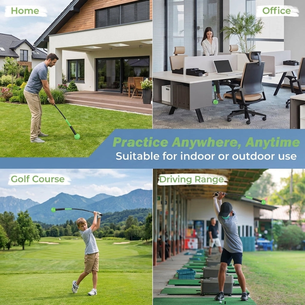 Airfind Indoor Golf Putting Green Mat with Auto Ball Return System, Alignment Guides, 2 Holes and Regulation Size Surface, Green