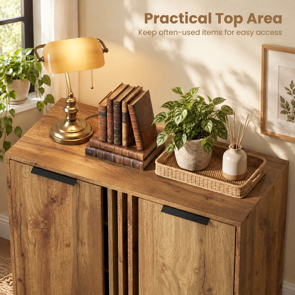 Airfind 4-Tier Modern Freestanding Hidden Shoe Cabinet with 2 Doors, 180 lbs Capacity, Engineered Wood Plastic Frame, 31.5 x 14 x 37.5 Footprint