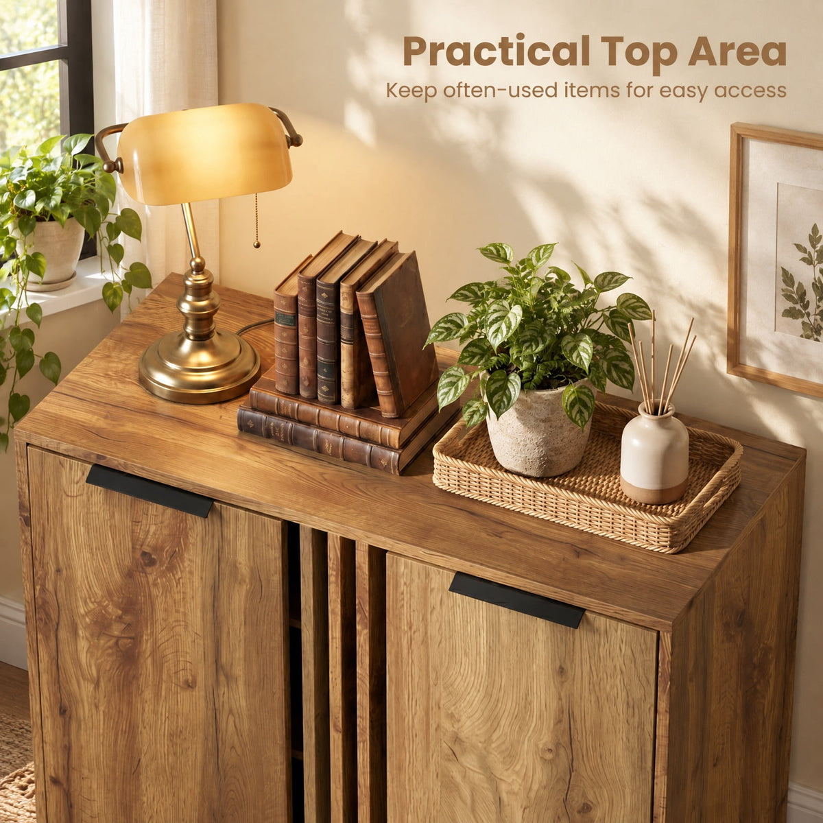 Airfind 4-Tier Modern Freestanding Hidden Shoe Cabinet with 2 Doors, 180 lbs Capacity, Engineered Wood Plastic Frame, 31.5 x 14 x 37.5 Footprint