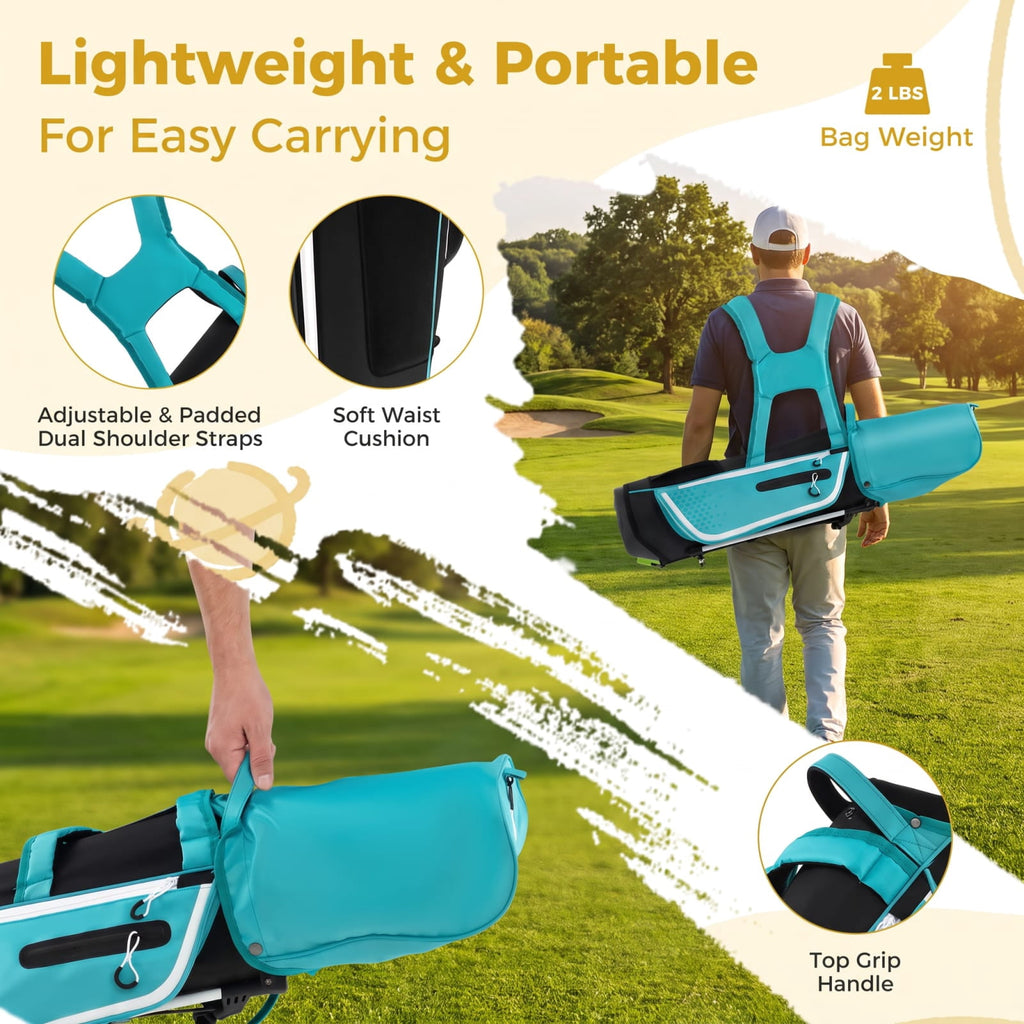 Airfind Junior Complete Golf Club Set Right Hand with Stand Bag Rain Hood and 4 Clubs for Kids Ages 5 to 7 Beginners, Blue