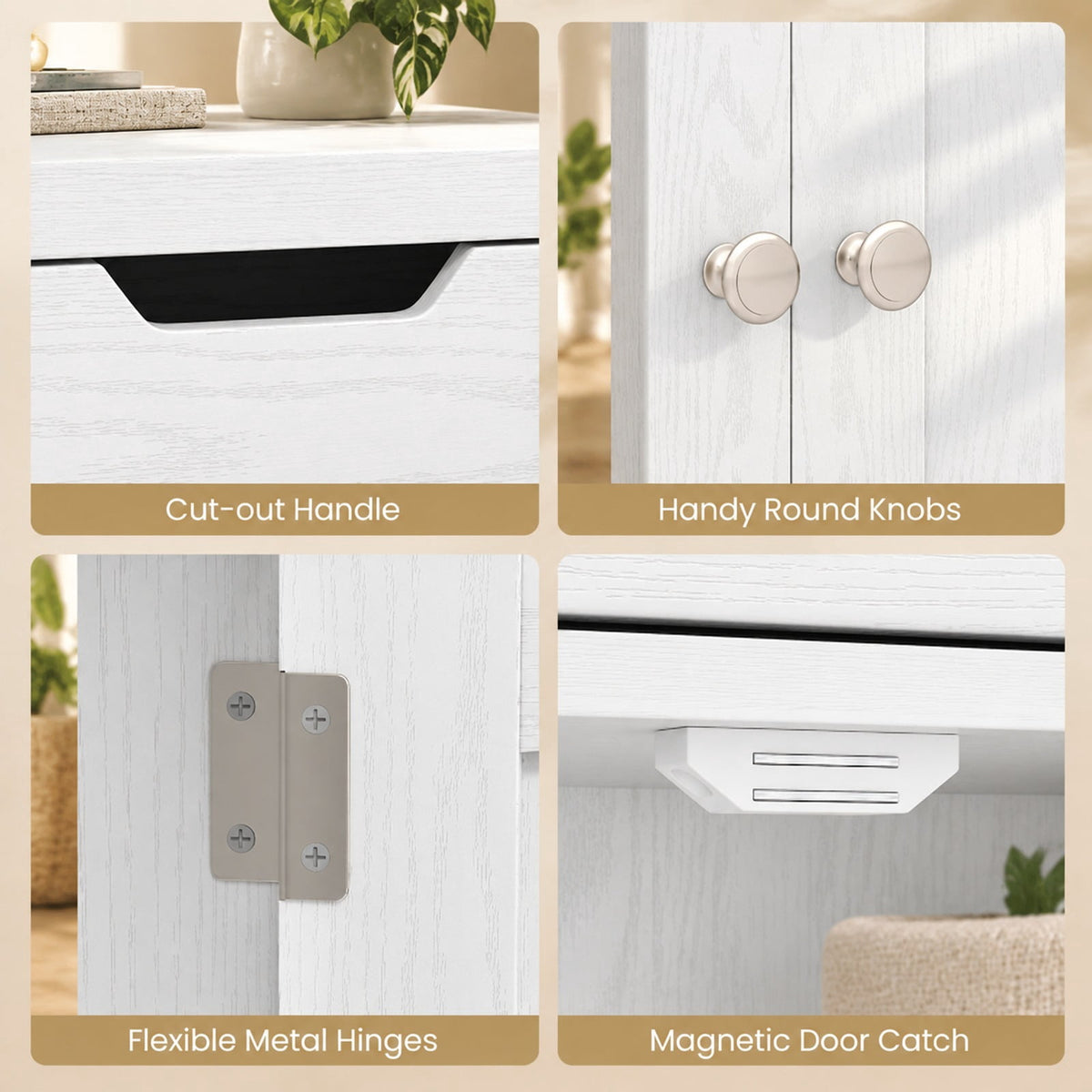 Airfind Bathroom Storage Cabinet with Open Shelves and Drawer, 110 lbs Capacity, Engineered Wood Frame, 24in x 13in x 48in Footprint, White