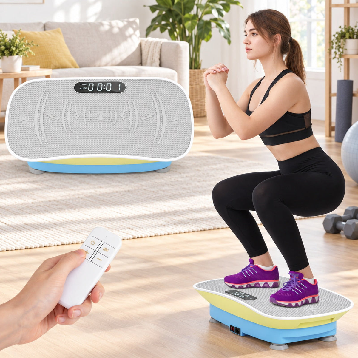 Airfind Vibration Plate Exercise Machine for Lymphatic Drainage and Weight Loss with 10 Speed Intensities, 330 lbs Capacity, ABS Silicon Metal Frame