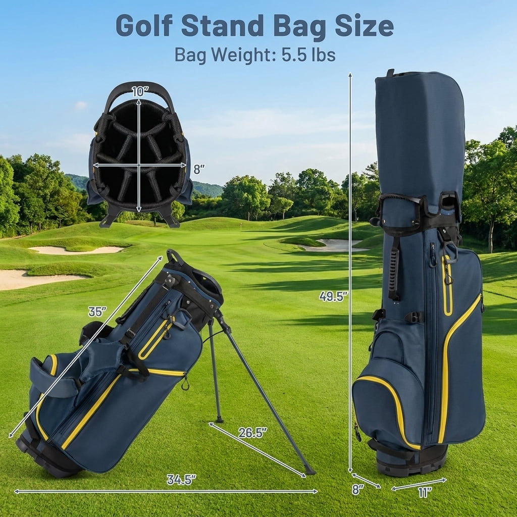 Airfind 11-Piece Mens Complete Golf Set with Driver, Fairway, Hybrid, Irons, Putter and Bag, Yellow