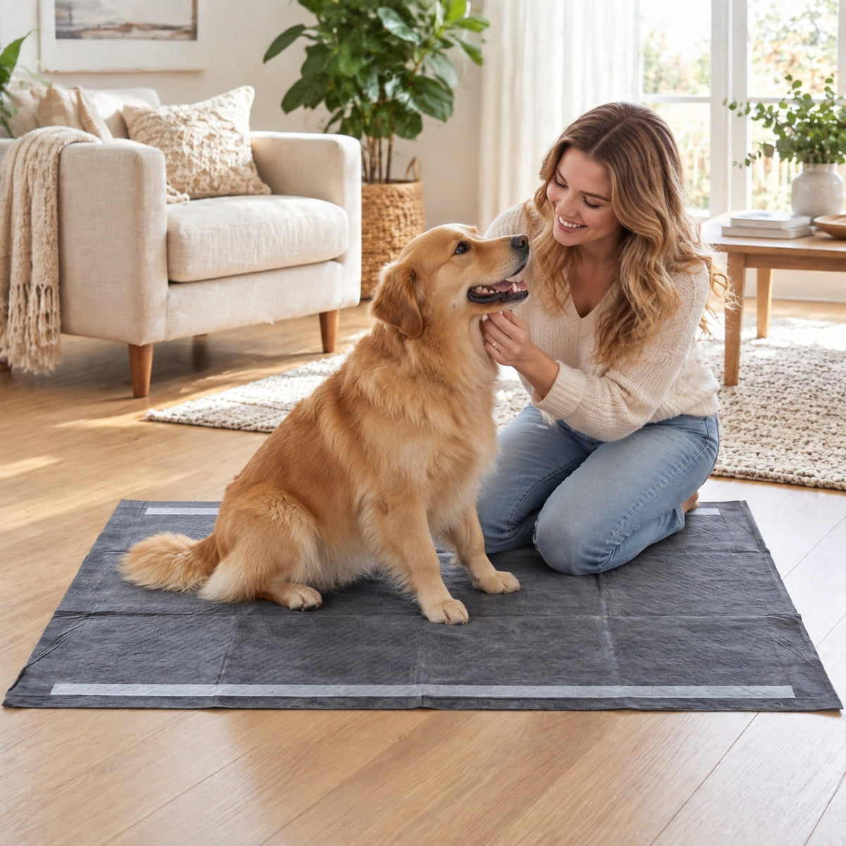 Airfind 35.5 x 24 Charcoal Dog Pee Pads 6-Layer for Dogs, Non-woven Fabric Fluffy Pulp PE Film Absorbent Tissue Pee Frame, Black