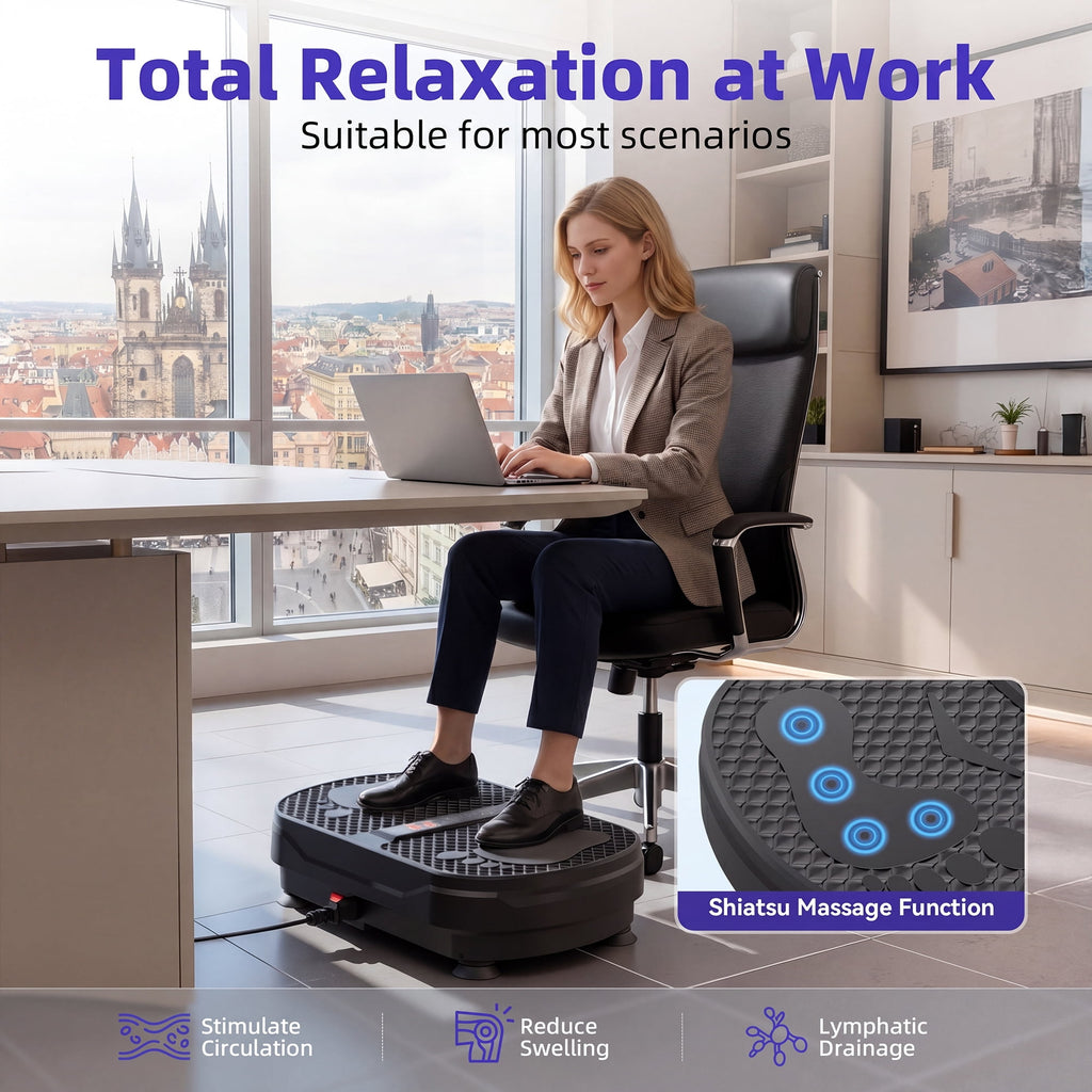 Airfind Vibration Plate Exercise Machine for Lymphatic Drainage,Bluetooth Speaker Weight Loss Whole Body Workout,with 2 Loops and 5 Resistance for Home Exercise Gym,450lb Capacity