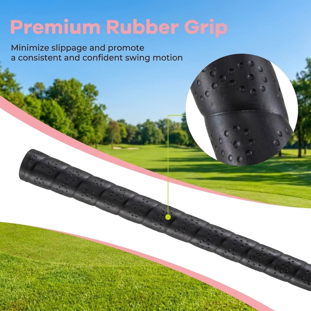 Airfind Junior Complete Golf Club Set for Ages 11-13 with 5 Pieces Including a 460cc Fairway Wood and Irons Plus Putter and Stand Bag as a Full Golf Club Set, Pink
