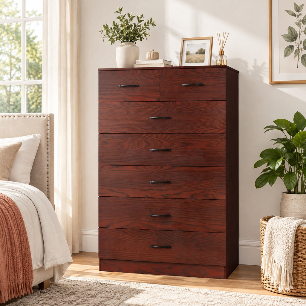 Airfind Wooden Chest of Drawers with Anti, 66 lbs Capacity, Engineered Wood MDF Frame, 32 x 18 x 48 Footprint, White