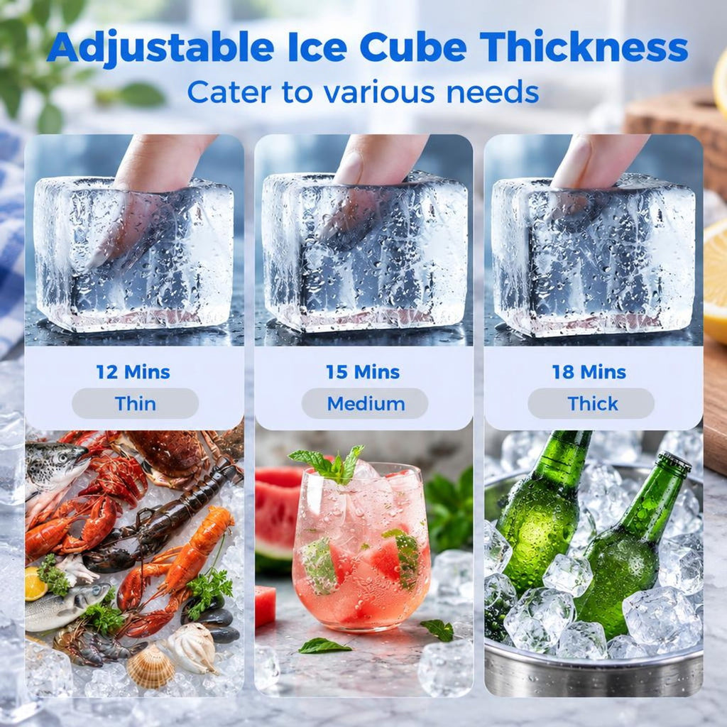 Airfind Commercial Ice Maker 110 lbs/24H Undercounter Ice Machine with 25 lbs Storage Capacity, Stainless Steel Galvanized Steel Frame, Silver