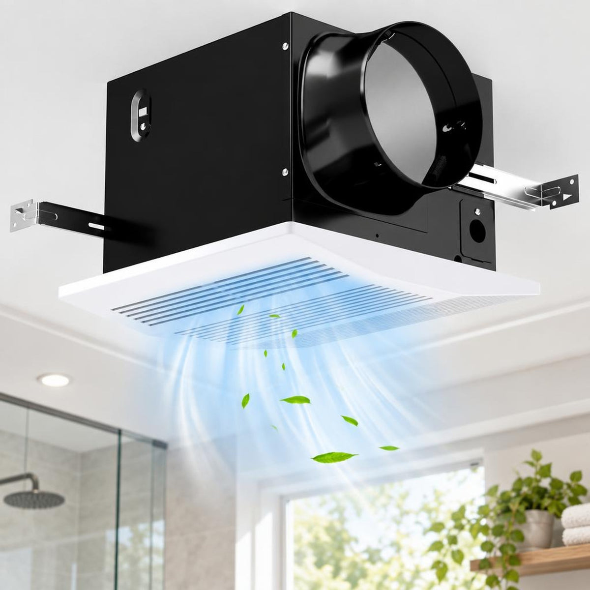 Airfind 200 CFM Bathroom Exhaust Fan with Metal Housing and 6 Inches Duct for 200 Sq.Ft, 14.3 x 12.7 x 9Fan Housing Footprint