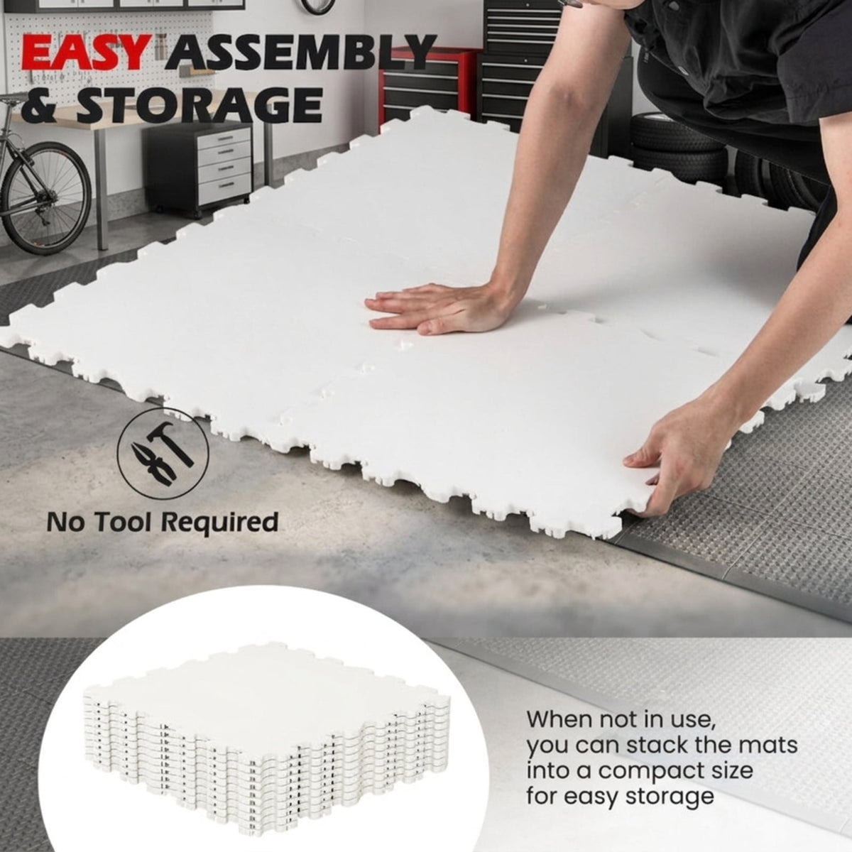 Airfind Floor Hockey Set with 10 Synthetic Ice Shooting Tiles for Dryland Training and Puck Handling in Backyards Garages and Homes, White