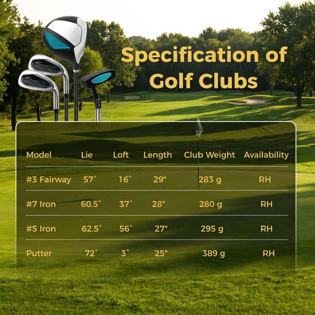 Airfind Junior Complete Golf Club Set Right Hand with Stand Bag Rain Hood and 4 Clubs for Kids Ages 5 to 7 Beginners, Blue