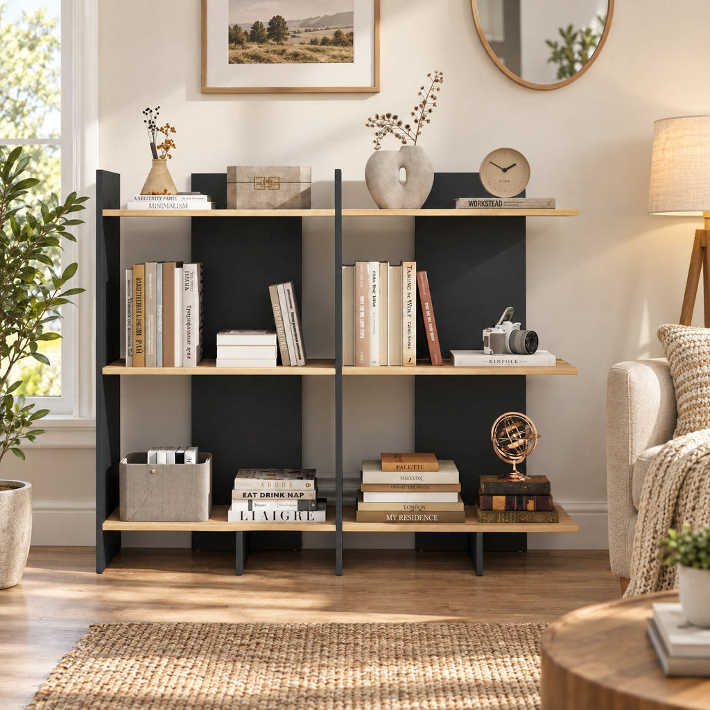 Airfind 3 Tier Wooden Bookshelf with Anti-Tipping Kit, 66 lbs Capacity, Engineered Board Frame, 23.5 x 11.5 x 39.5 Footprint, Oak