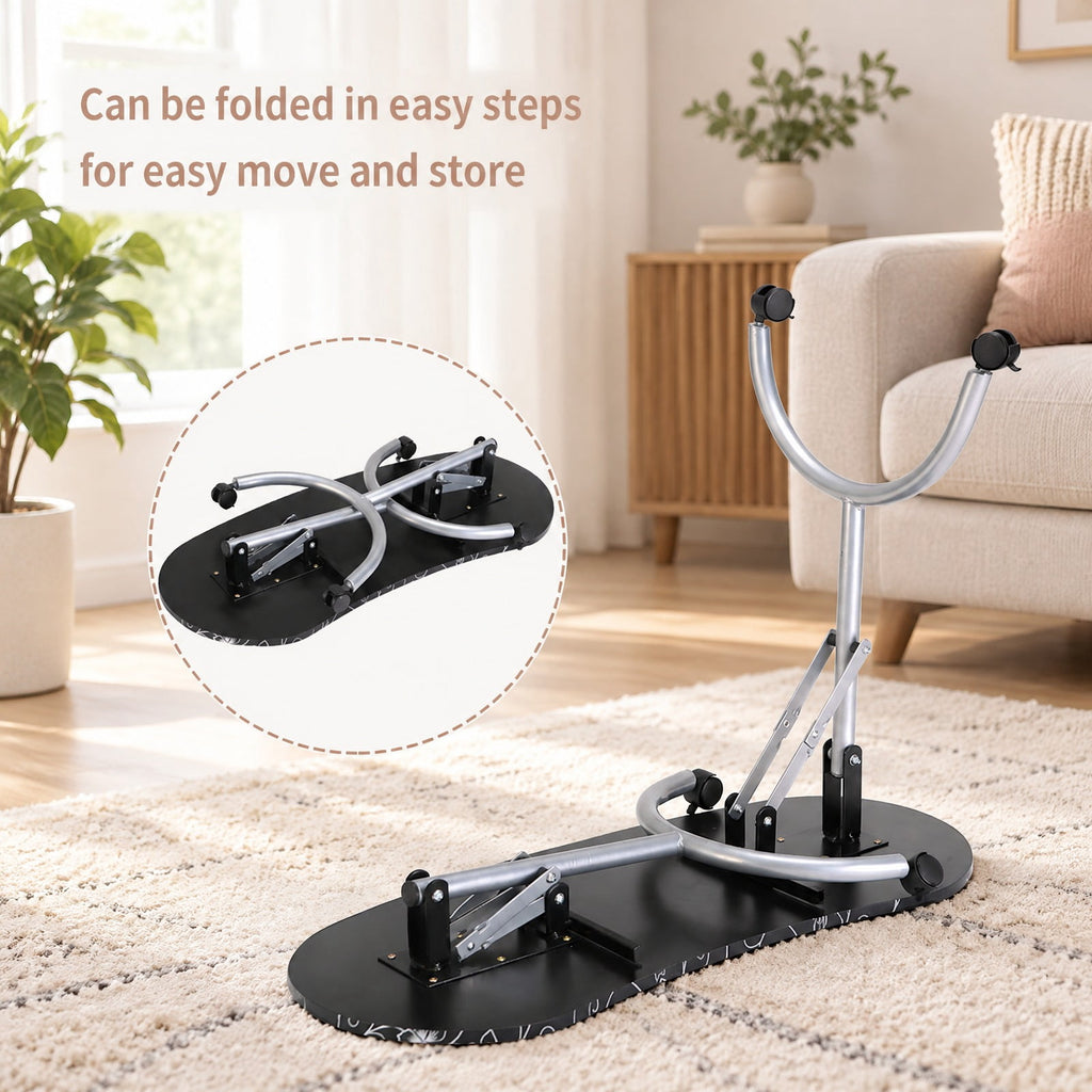 Airfind Foldable Portable Manicure Table with Drawer Casters and Cushion, MDF Metal Frame, 35.5 x 14.5 x 27 Footprint, Black