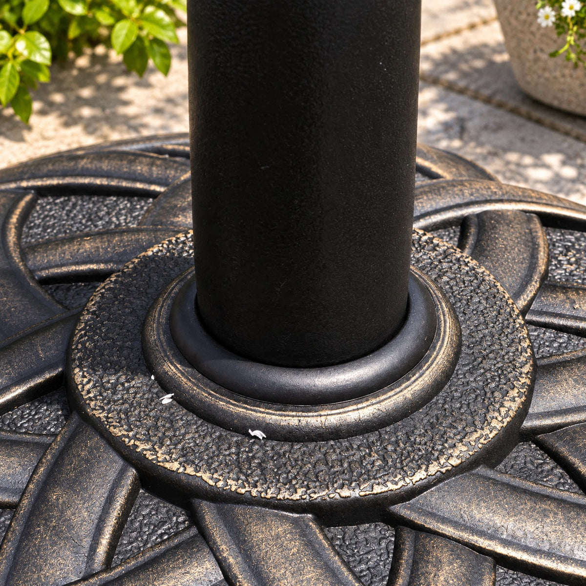 Airfind 22 Inch Heavy Duty Round Umbrella Base Stand, Steel upright and resin base Round base Frame, Bronze