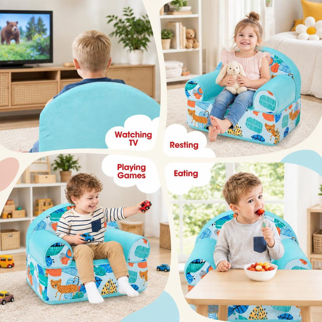 Airfind Kids Armchair with Plush Velvet Cover and Soft Sponge Filling, 110 lbs Capacity, Velvet Fabric Sponge Frame, 25.5 Inch x 17.5 Inch x 20.5 Inch Footprint