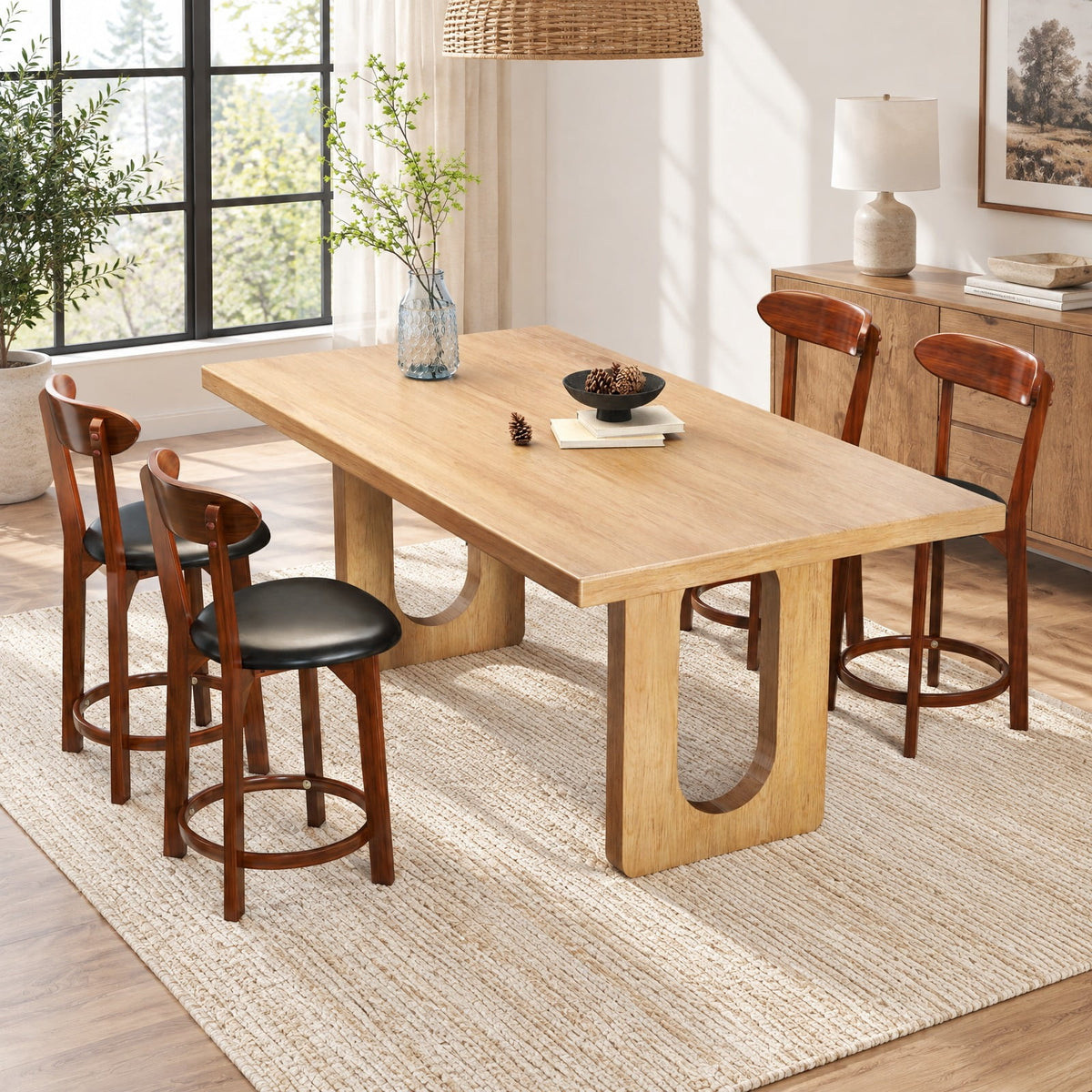 Airfind Set of 2 24 Inch Modern Armless Upholstered Cushioned Seat Island Dining Chairs for Kitchen, 275 lbs Capacity, 16.5 x 19 x 40 Footprint