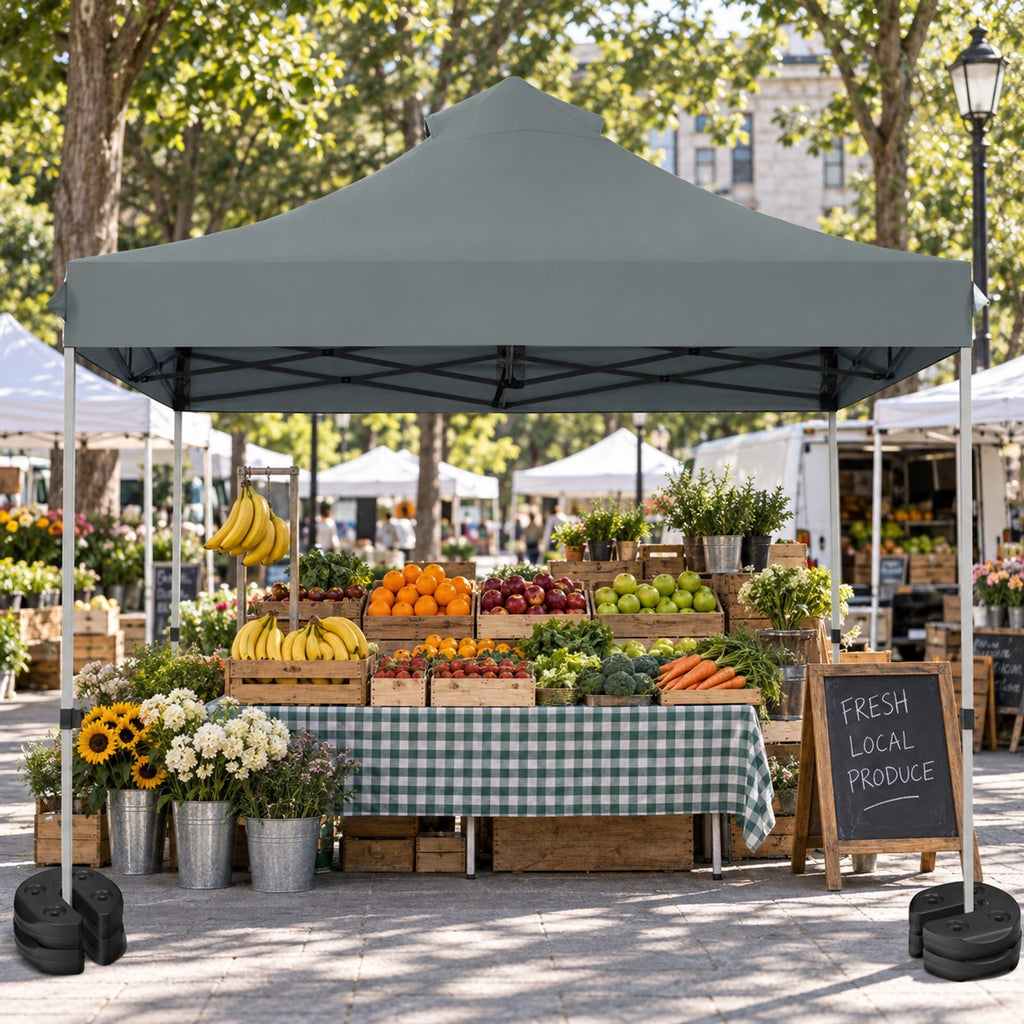 Airfind Set of 6 Canopy Weights 30lbs Weight Plate Kit with No, PE Frame, 9.5x 9.5x 2.75 Footprint, Black